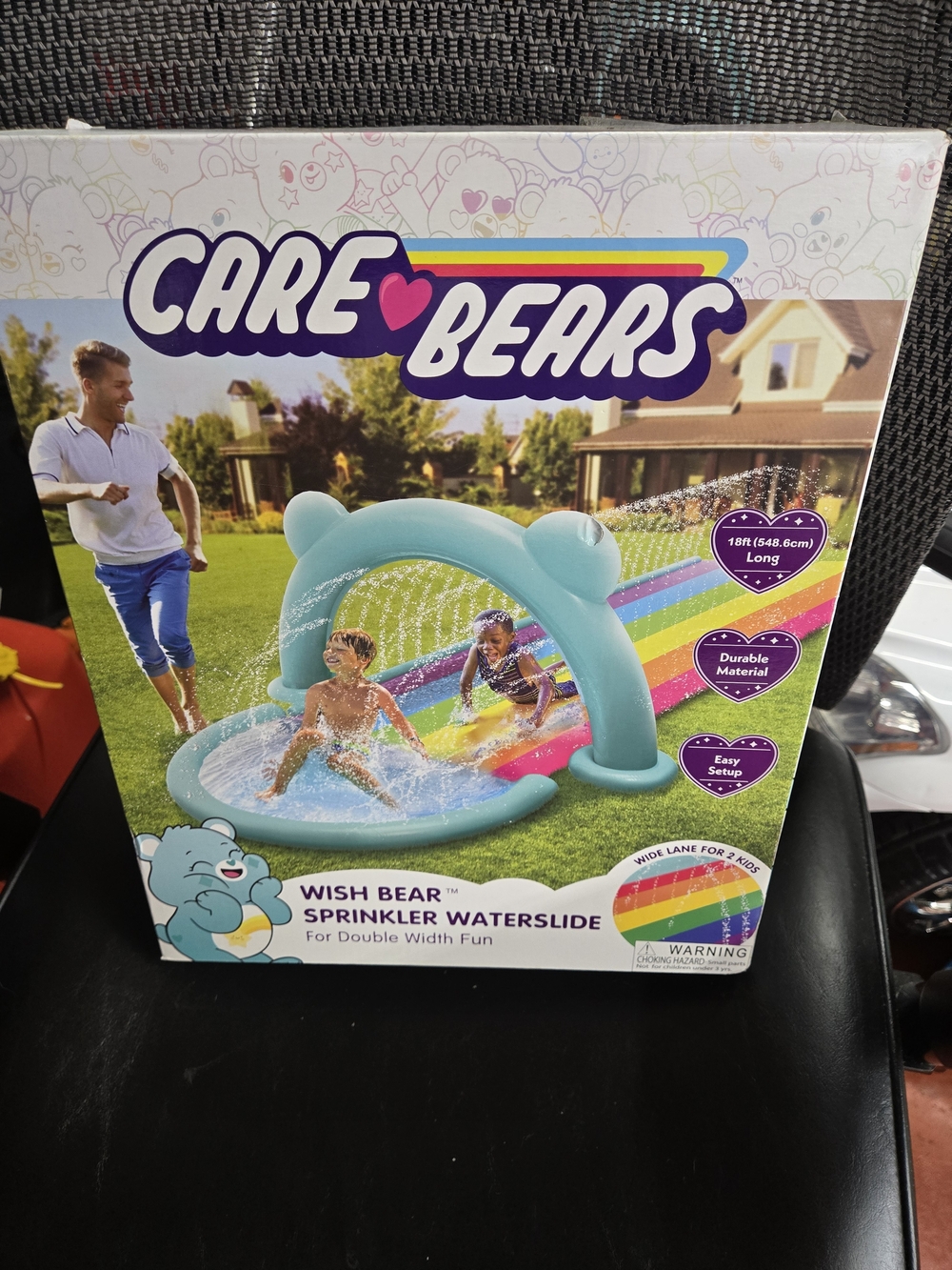 Care Bears Wish Bear Teal Blue Rainbow Sprinkler Waterslide